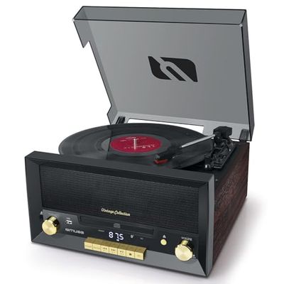 Muse MT112W - Micro CD- en radiosysteem met Muse platenspeler, drie snelheden, Bluetooth, USB en SD-kaartlezer