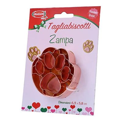 Graziano, Ciasteczka w kształcie łapy, wykonane w całości ze stali szlachetnej, idealne na klasyczne ciasteczka, idealne na przyjęcia urodzinowe dla dzieci
