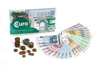 Miniland - Jogo Didático Set Euro carteira 28 notas e 80 moedas, cor real (154170)