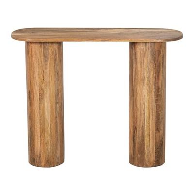 DRW Console Meuble d'entrée en Bois Naturel 91 x 38 x 75 cm, Acier et Osier synthétique PE, Noir, Medidas: 80x71x83 cm
