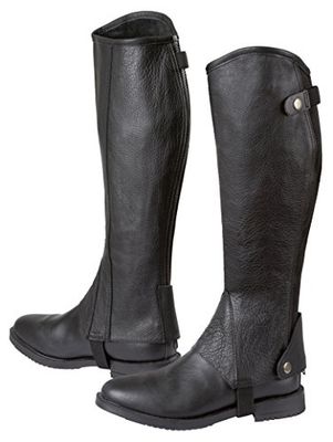 Covalliero Leggings elasto, couro com aplicação elástica, preto, tamanho L