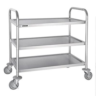 Vogue 3 Tier Flat Pack Trolley St/St - 810 x 455 x 855 mm