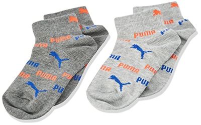 PUMA Unisex Kids Logo Quarter 4P, Grey Mélange/Lava, 39/42