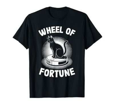 Wheel of Fortune Cat On Robot Vacuum Cleaner Cat T-Shirt