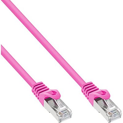 InLine 20810 Cavo Patch Lan, Sf/Utp, Cat.5E, 0.5 m, Rosa