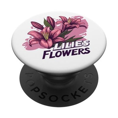 Bonitas flores de lirios para un ambiente saludable PopSockets PopGrip Adhesivo