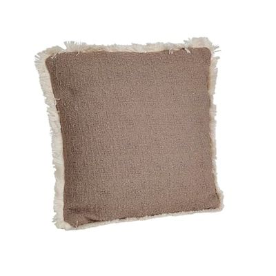 Romimex Cojín Gris con Flecos 45 x 10 x 45 cm