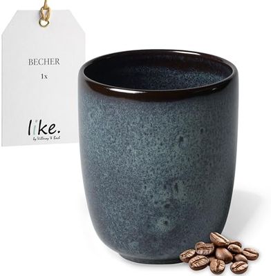 Lika. by Villeroy & Boch – Lave Gris stengods mugg utan handtag, diskmaskinssäker, mikrovågsugnssäker, kopp grå utan handtag, kaffekopp, tekopp, även lämplig som tandborstkopp