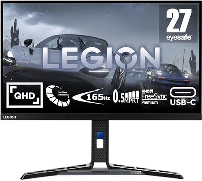 Lenovo Legion Y27h-30 Monitor Gaming 27" QHD (2560x1440), IPS, 0.5ms, 180Hz, Altoparlanti, Regolabile, AMD FreeSync Premium, HDMI 2.1 + DP + USB-C