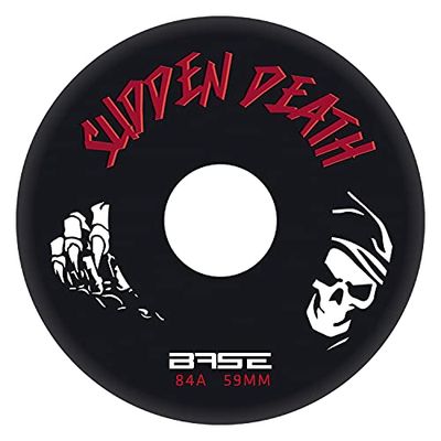 BASE Unisex – Vuxen Outdoor Rolls Pro"Sudden Death" | 4-pack | 59 mm | 84A hårdhet | extremt tålig | starkt grepp | svart | Lämplig för alla vanliga inlinermärken, 68 mm