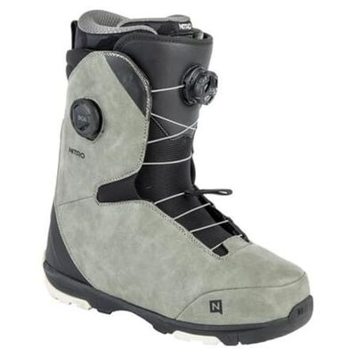 Nitro Män Club BOA Dual All Mountain Freeride Freestyle snabbsnörningssystem båt snowboardbåt, grå-svart, MP 27,5 // EU 42 // US 9,5