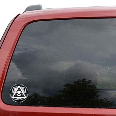 Sun and Third Eyes Tattoo Fun Sticker Window Bumper Vinyl Decal 15.3CM x 15.3CM
