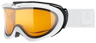 Uvex Comanche Lgl - Masque de Ski pour Hommes et Femmes - à Contraste Accentué - Anti-Buée - White/lasergold Lite-Clear - One Size