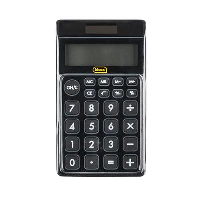 Idena 505126 - Calculadora de bolsillo TR 800, con alimentación solar, pantalla de 8 dígitos, negra, 1 ud.