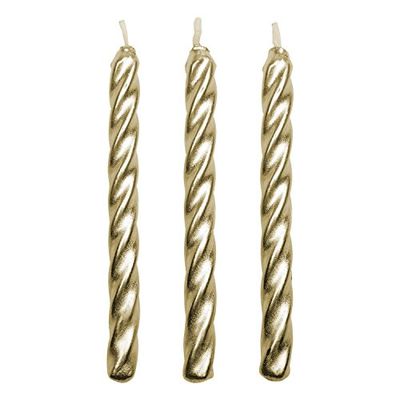 PME Gold Twist Candles, 10-Pack,0.5 x 0.5 x 6.2 cm