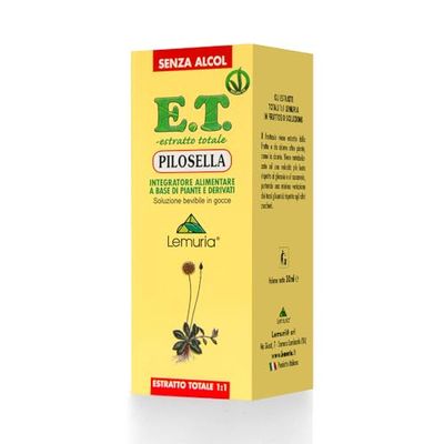 Lemuria - Pilosella E.T. - Soutient le drainage des liquides - Complément alimentaire 100% naturel - 30 ml - Sans alcool ni lactose - Végan - Fabriqué en Italie