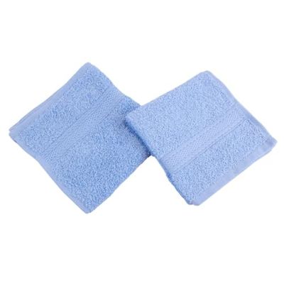 Go West 100% Super Soft Combed Cotton Face Towels 2 Pack – 500 GSM, Highly Absorbent & Durable – Gentle on Skin & Quick-Drying, (Light Blue)