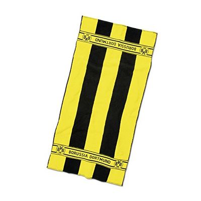BVB handdoek met blokstrepen, katoen, zwart/geel, 140 x 70 x 1 cm