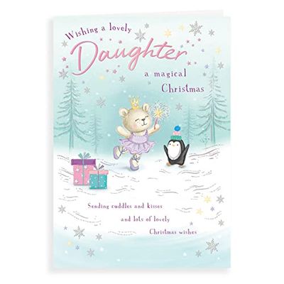Piccadilly Greetings Character Christmas Card Daughter - 10 x 7 inches