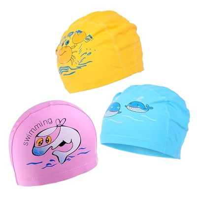 Endless Kids Fun Swimming Cap Set – 3-Pack Soft & Stretchy Silicone Swim Caps | Soft, Stretchy & Leak-Proof | Fun Colors for Boys & Girls | Perfect for Pool and Beach | Blue, Pink, Yellow