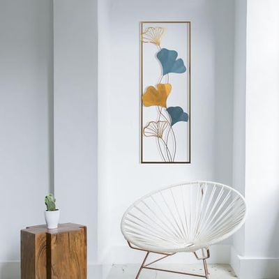 Hanah Home Accesorio decorativo de metal pintado a mano, 32 x 5 x 90 cm, 100% metal (0,8 mm), variaciones de color únicas para una decoración elegante del hogar