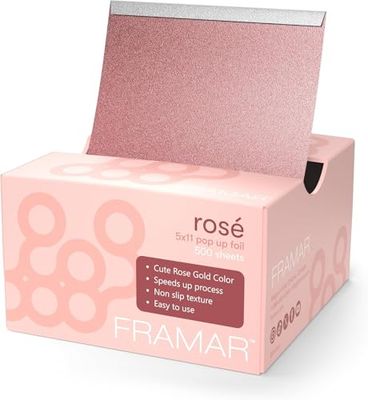 FRAMAR Rose Embossed Pop Up Hair Foil, Hair Foils for Highlighting, Hairdressing Foil for Hair, Highlighting Foil Sheets, Hair Foils for Colouring – 500 Sheets