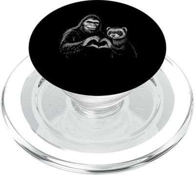 Señal de mano con corazón de hurón Bigfoot Sasquatch para amantes de las mascotas PopSockets PopGrip para MagSafe