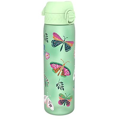 Ion8 Borraccia a Prova di Perdite, 500ml, Facile da Aprire, Serratura Sicura, Lavabile in Lavastoviglie, Senza BPA, Maniglia per il Trasporto, Adatta a Portabicchieri, Facile Pulizia, Farfalla