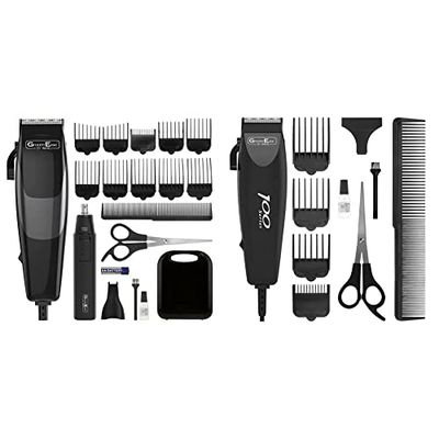 WAHL GroomEase Clipper Gift Set & GroomEase 100 Series Clipper, Head Shaver, Hair Clippers for Men, Home Hair Cutting, Men’s Clipper Set, Male Grooming Kit, Mains Powered Clipping, Corded, Multicolor