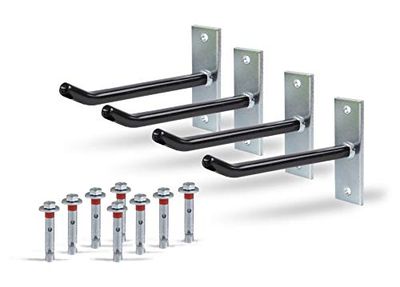 Alberts 801960 Velgenhouder-set | wandhouder voor autovelgen | bandenhouder met bedekte pvc slang | elektrolytisch verzinkt | 20 cm lange velghaak