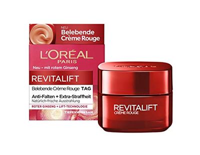 L'Oréal Paris Revitalift Invigorating Crème Rouge Day Cream with Red Ginseng Smoothes Skin and Provides a Refreshing Glow 50 ml