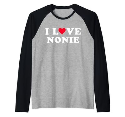 I Love Nonie Matching Girlfriend & Novio Nonie Nombre Camiseta Manga Raglan