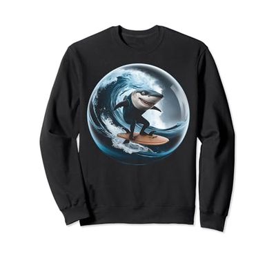 Surfing Shark Tavola da surf Beach Ocean Wave Surfer Regali Felpa