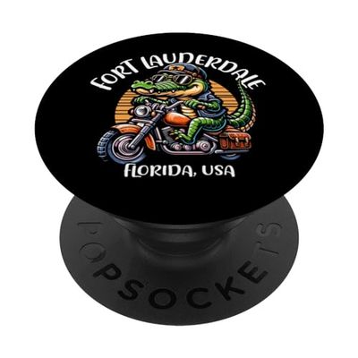 Fort Lauderdale Florida USA Fun Alligator Dessin animé PopSockets PopGrip Interchangeable