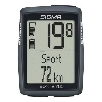 SIGMA EOX View 700 | ciclocomputador para e-Bike Incl. Over CLAMP Butler | ciclocomputador Impermeable para e-Bike | Compatible con la aplicación Gratuita EOX