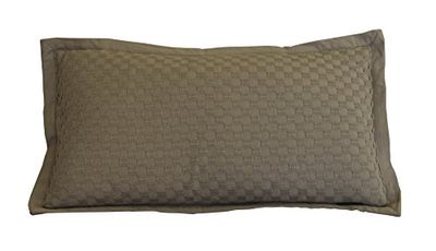 AM Home Feather Insert Honeycomb Texture Pillow with Flange Edge, Cotton, Ginger Snap, Queen