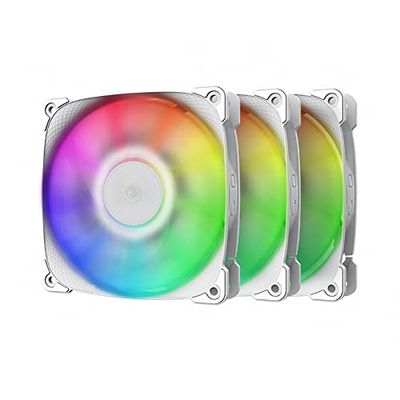 Geometric Future Squama 2501W RGB Lüfter, 3er Pack - 120 mm, weiß