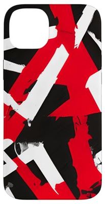 Abstract Punk Grunge Red Black & White Geometric Shapes Case for iPhone 14 Plus