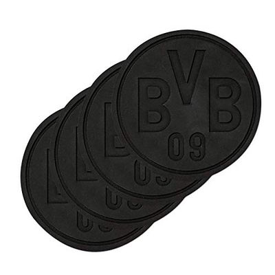 Borussia Dortmund, Silicone coaster (4 pieces), black-yellow,
