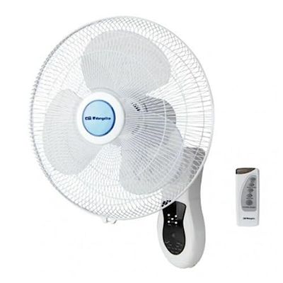 Orbegozo WF0242 Ventilateur mural, télécommande, 3 vitesses de ventilation, tête oscillante orientable, avec minuterie, 40 W, plastique