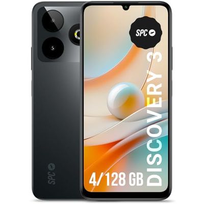 SPC Discovery 3 - Smartphone 6.8” IPS 120Hz | 128GB memoria interna e 4GB RAM | Doppia fotocamera AI 50 MP | NFC e biometria | Android 14 | Batteria 5000 mAh con ricarica rapida – Colore Dark Matter