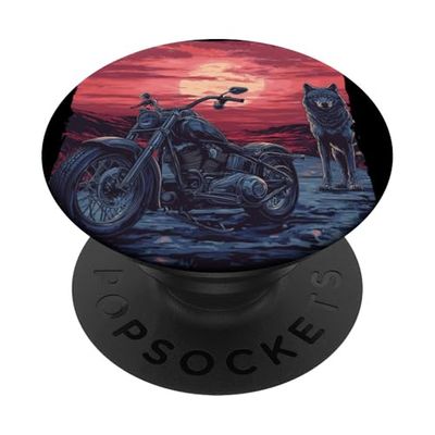 Wolf Motorcycle Costume for Man and Woman PopSockets Adhesive PopGrip