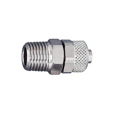 Raccord à visser droit AG conique R 3/8 pour tuyau 12/10 mm, SW 17, pression de travail max. 18 bar, laiton nickelé