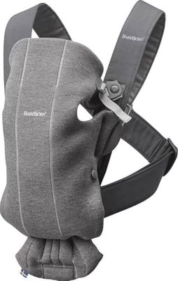BabyBjörn Mochila porta-bebé mini, camisola 3D, cinzento escuro