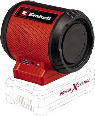 Einhell Enceinte de chantier sans fil TC-SR 18 Li BT-Solo Power X-Change (18V, 85 dB max., Bluetooth, prises AUX/USB, panneau de commande intuitif) Livré sans Batterie ni Chargeur