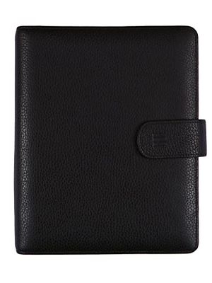 Finocam - Andrea 2026 Open Leather Organiser Agenda 1 Day Page January 2026 - December 2026 (12 months) Black Spanish