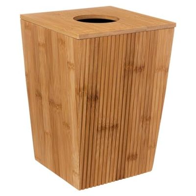 5five - Poubelle de Salle de Bain 6 litres en Bambou avec Couvercle - Poubelle en Bois Design pour WC