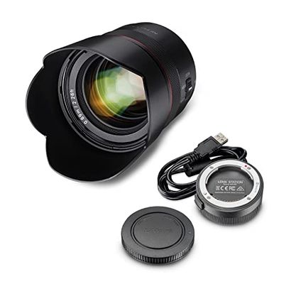 SAMYANG AF 75mm F1,8 FE + Lens-Station für Sony E Portrait-Objektiv für Vollformat & APS-C I 32,9° Bildwinkel & schnellem Autofokus I Festbrennweite für Sony A7C, A7 III, A6100 u.a., Schwarz, 23285