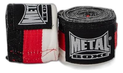 METAL BOXE Bande d'Entraînement Noir/Blanc/Rouge 4 m