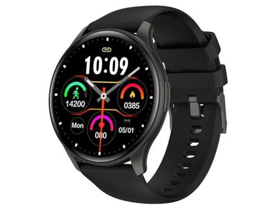 Trevi T-FIT 235 A Smartwatch med skärm 1,43 tum AMOLED, smart klocka med trådlös samtalsfunktion, fysisk träning och hälsokontroll, sömnövervakning, IP67, svart